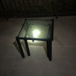 2 Glass Black Small Tables 