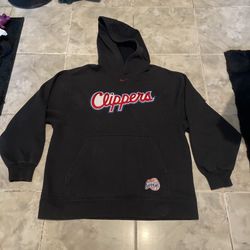 Vintage Nike Los Angeles Clippers Center Swoosh Hoodie Sweatshirt Medium
