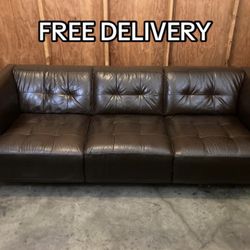 Leather Couch Sofa - Free Delivery 