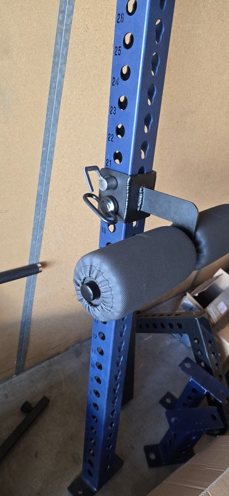 Custom leg holder, low row, Nordic Curl rack attachment by Caracara metal
