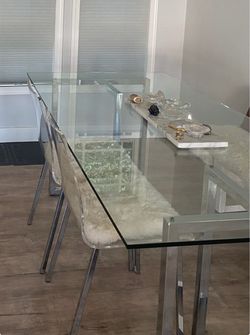 72” x 36” glass table in perfect condition