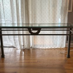 Beautiful Rectangle Glass and Metal Table