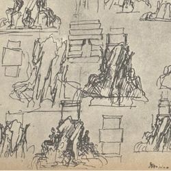 PROJECT Giovanni Gian Lorenzo Bernini Fine Art Print Antique Vintage Original 1940’s Italy Italian Printed Collectible FOUNTAIN - PROGETTO PER LA ‘FO