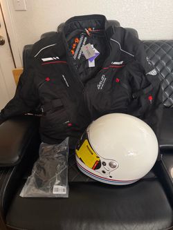 Motorcycle jacket full face Retro helmet & gloves