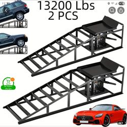 2-Piece Heavy Duty 5-Ton Hydraulic Car Service Ramps – New