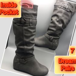 Dream Pairs Gray Inside Pockets for your license or credit safe keeping Boots