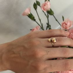Gold/ Silver Ring With Polish Domes