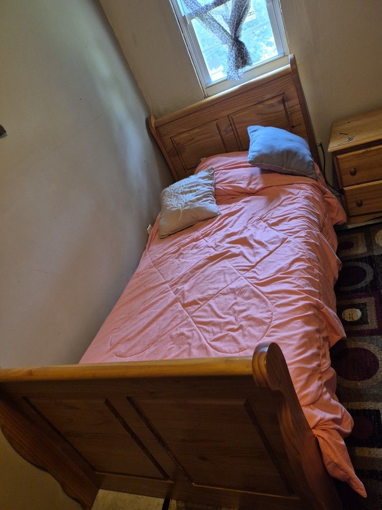 2 single wooden beds for sale

