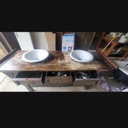 Vintage Wood Double Vanity