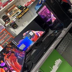 Gaming Pc Computer Omen With 2 Monitors 