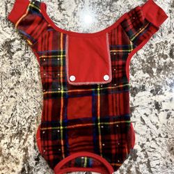 Super Soft And Plush Plaid Dog Pajamas - For A Medium size Dog