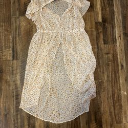 Torrid White and Yellow Floral Duster