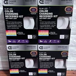 (4-Pack)Commercial Electric 3" Canless LED Recessed Light Trim w/ Night Light
