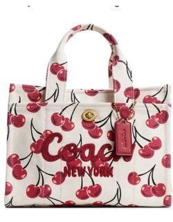 Coach cherry canvas tote