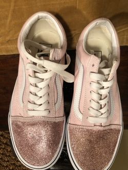 VANS Old Skool Pink Suede Top & Canvas Fabric Size Women 7