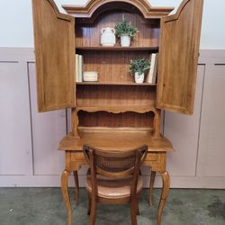 Thomasville Writing Desk With Bookcase Hutch Top 