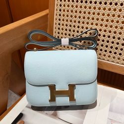 Hermes constance Blue shoulder bag