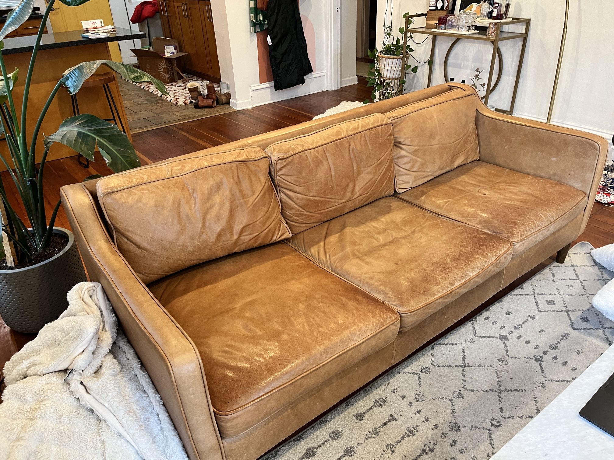 West Elm Leather Hamilton Couch for Sale in Seattle, WA OfferUp