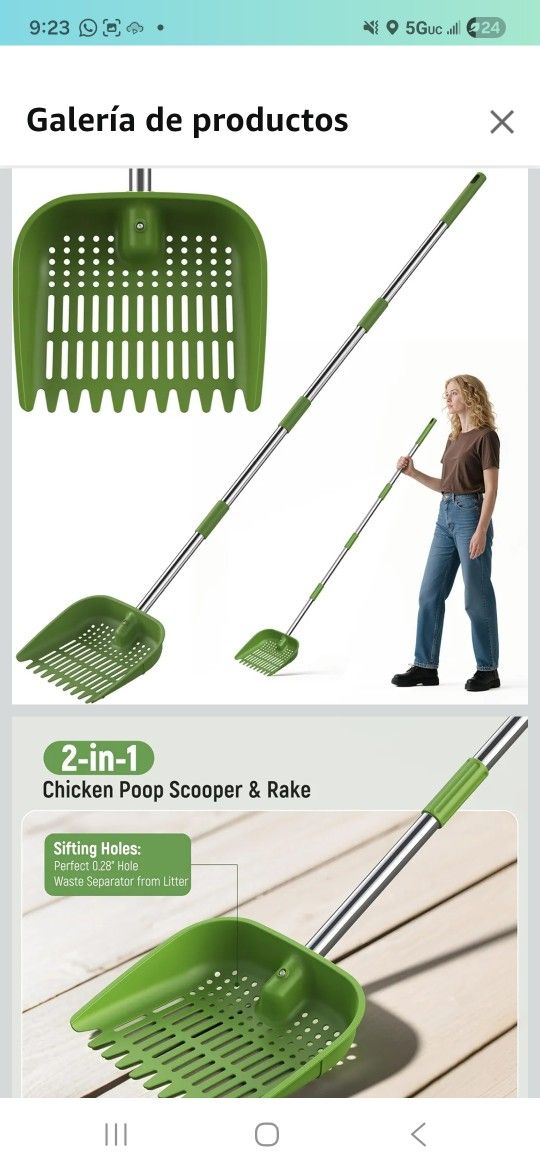 2 in 1 shovel and rake for chicken droppings, shovel for chicken coop for sand, chicken rake, shovel for sifting, chicken spoon for excrement