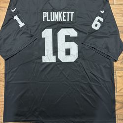 Raiders Plunkett Jersey Black 16 Stitched 