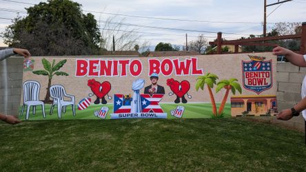 Bad Bunny Banner. Benito Bowl Superbowl. Paper Banner 2x8