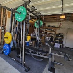 Vesta Smith Machine 1001 | Adj Bench W/ Leg Developer And Preacher Station |Gym Equipment | Fitness | Pulleys|🔴WEIGHTS AND BARBELL SOLD SEPARATELY 🔴