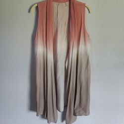 LOGO by Lori Goldstein Women's XS Ombre Sleeveless Open Front Cardigan