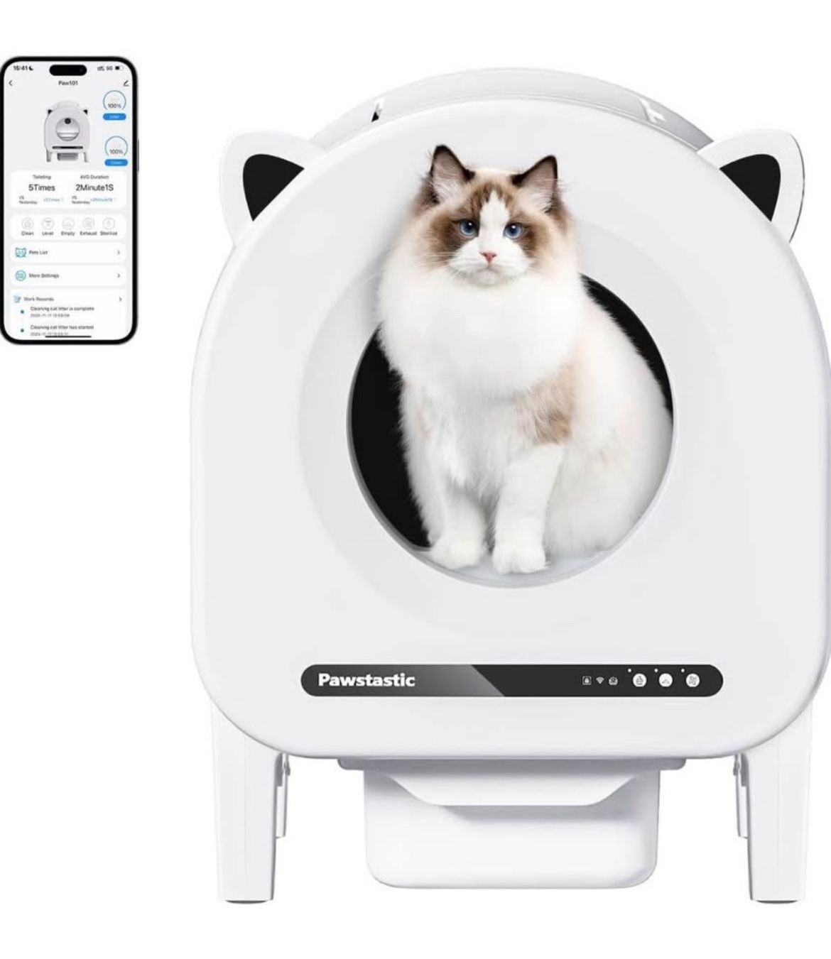 Self Cleaning Litter Robot Box with Auto Safety Sensors for Multiple Cats - Automatic Cat Litter Box
