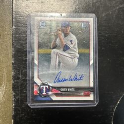 2018 Bowman Chrome 1st Owen White Base Auto Rangers MVP ROOKIE RC Autograph C3