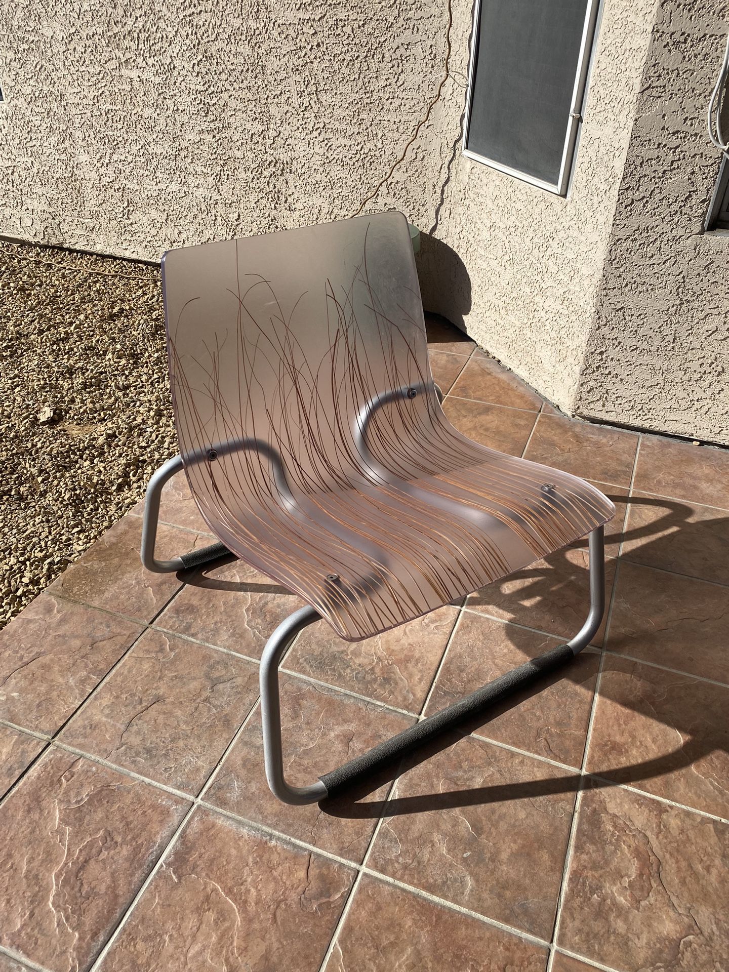 Vintage acrylic “grass” lounge chair showroom piece