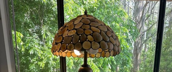 Vintage river rock floor lamp Tiffany style