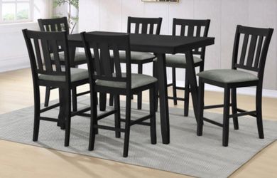BLACK 36x60 COUNTER HEIGHT DINING TABLE WITH CHAIRS