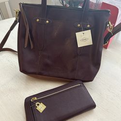 original fossil bag with wallet $150