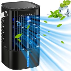 tanyaxue 4-in-1 Portable Air Conditioner Fan, Mini Air Cooler, Black – New