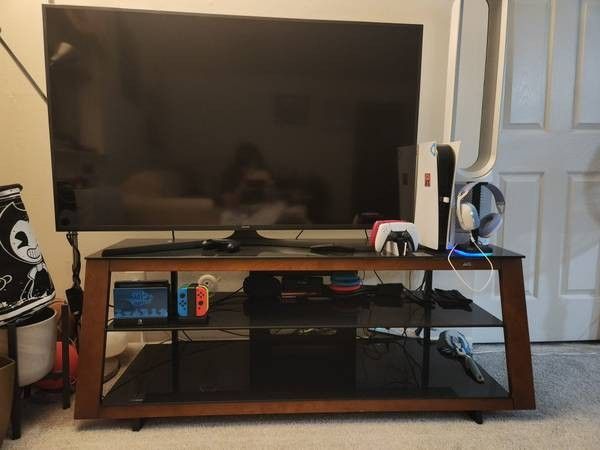 Samsung 60 inch 4K OLED HDR TV with tempered glass TV stand table
