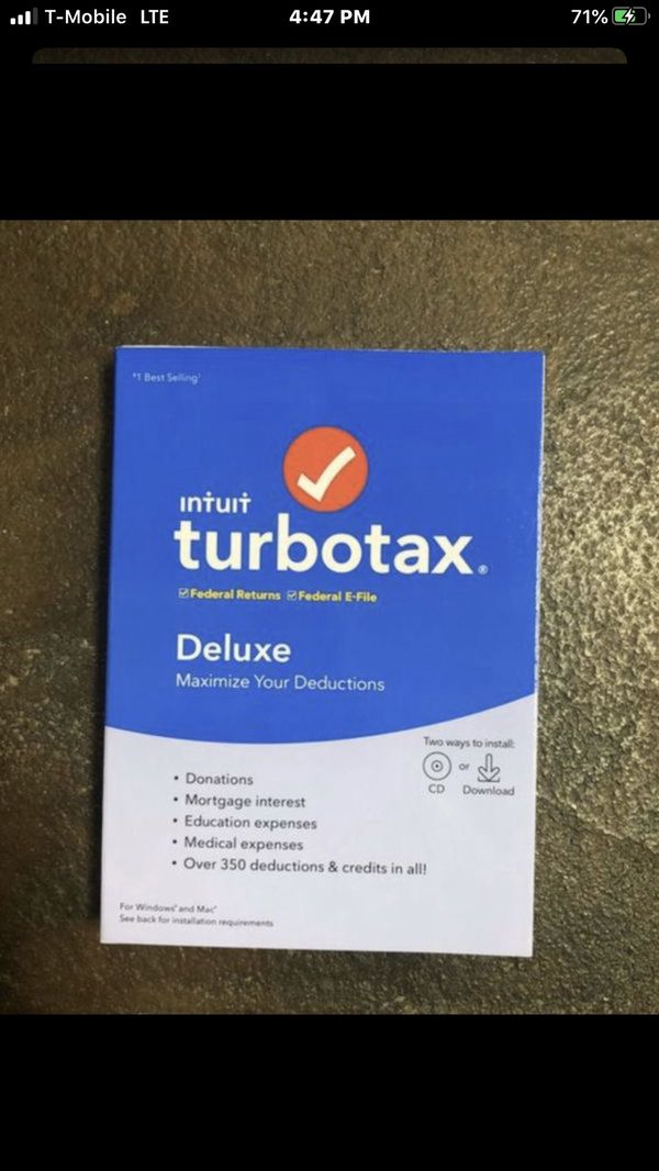 Turbo Tax deluxe TurboTax Federal 2019 NEW for Sale in Tacoma, WA - OfferUp