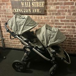 Baby Jogger City Select Double Stroller, khaki/grey color 