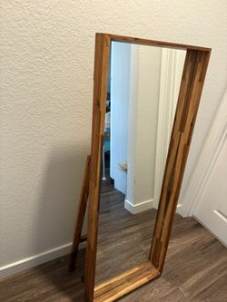 Full-Length Standing Mirror – Solid Wood Frame