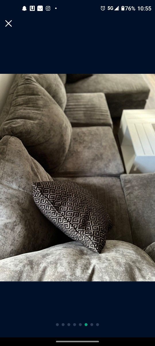 Three Pieces Sectional With Reversible Chaise. I Got At $850 But Unfortunately Won't Fit Into My Apartment. Presently In Lawrenceville.