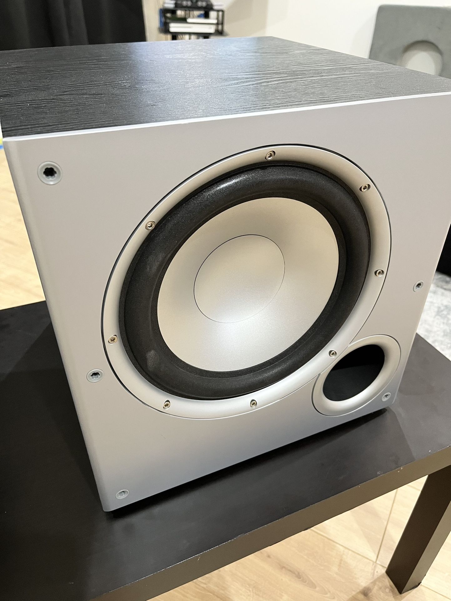 10-inch Polk Audio subwoofer. 