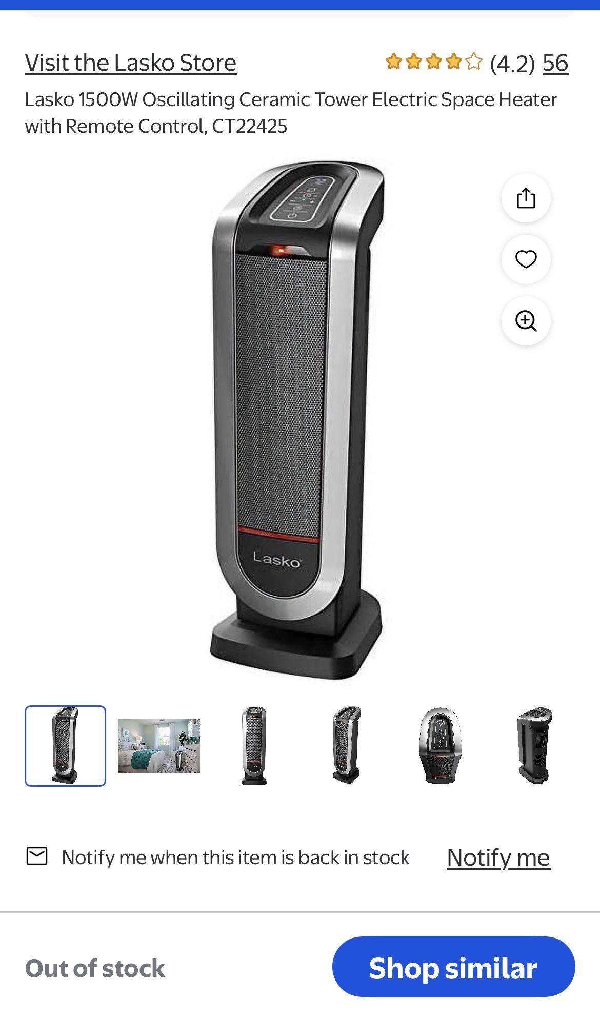 Lasko Ceramic Tower Heater