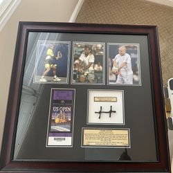 Tennis Fans, Own A Piece Of History - Andre Agassi 2006 US Open Framed Display Certified Net Piece COA 172/500 ACE 