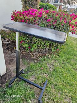 MEDLINE 50 LB adjustable overbed tablet on wheels H 29" to 42" x 28" x w 15"