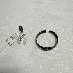 The USSR beautiful Vintage ring and bracelet. Solid Silver 875 stamped assay value with niello. Labels on seals. Centuries old folk craft silver minti