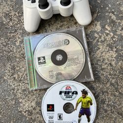 PlayStation 2 Controller And 2 Games 