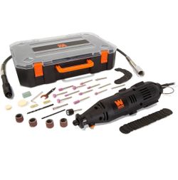 1-Amp Variable Speed Rotary Tool with 100+ Accessories, Carrying Case and Flex Shaft