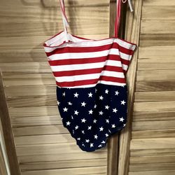 Toddler Girl Spaghetti Strap Patriotic Romper 