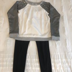 Girls 2 Pc Outfit Like New Rhinestone Sweatshirt & Pants