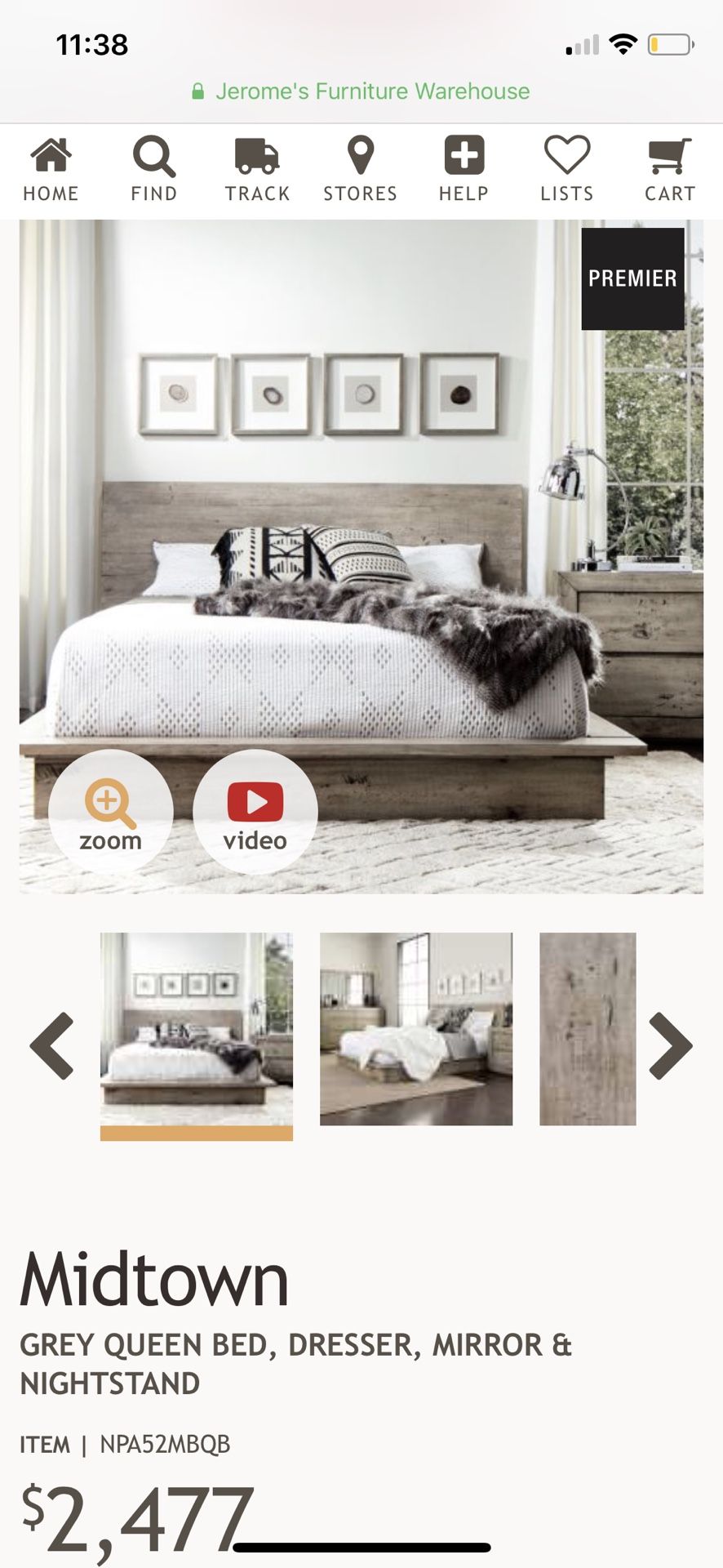 Jerome’s midtown bed set