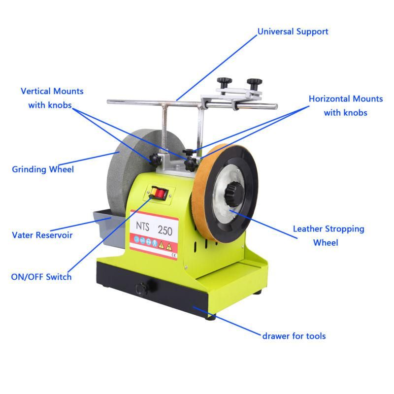 10 Wet Grinder Kit Sharpening System Wheel Speed 110 rpm With Water Reservoir